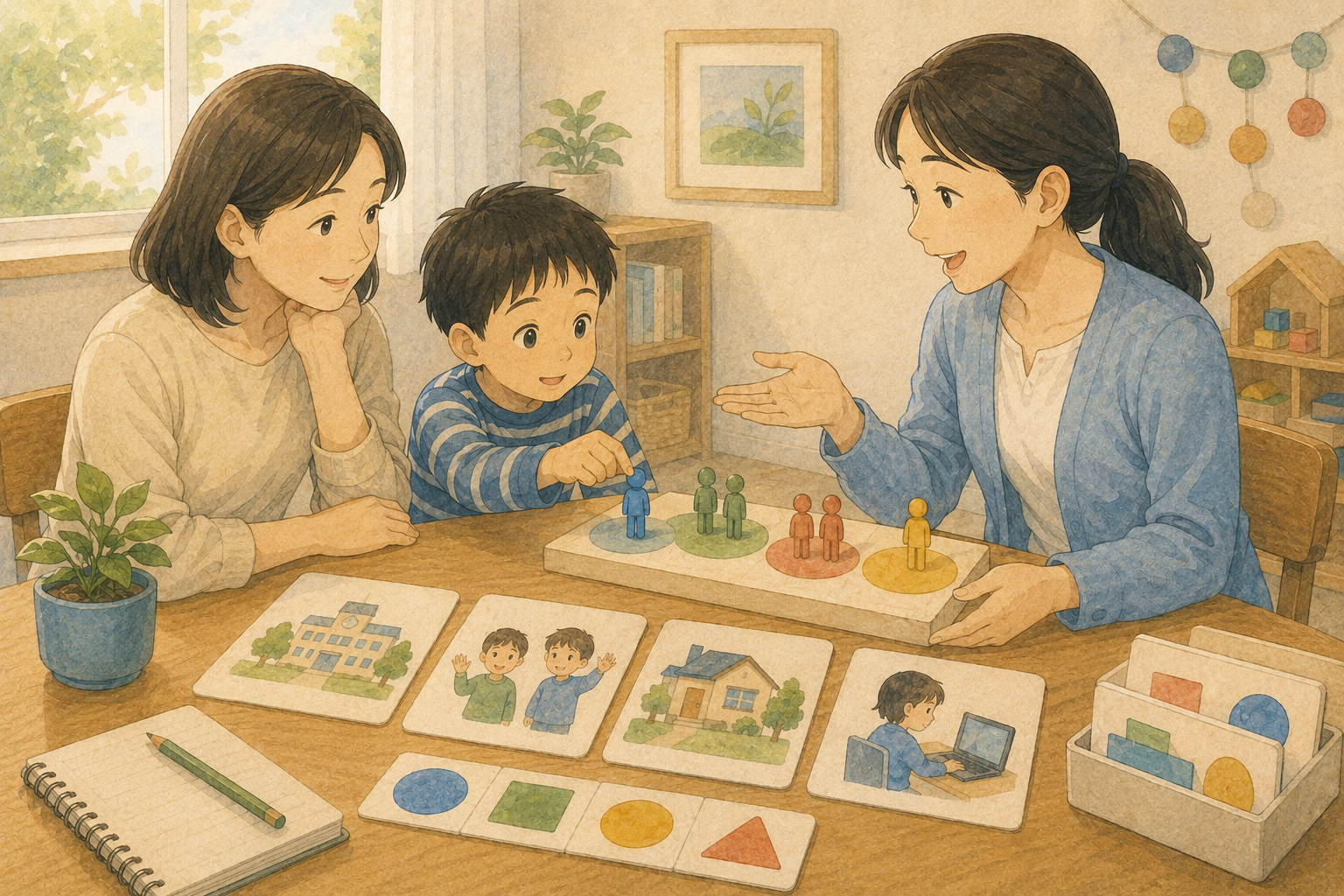 音や人の動きなど、集団の中で複数の刺激を受ける子ども