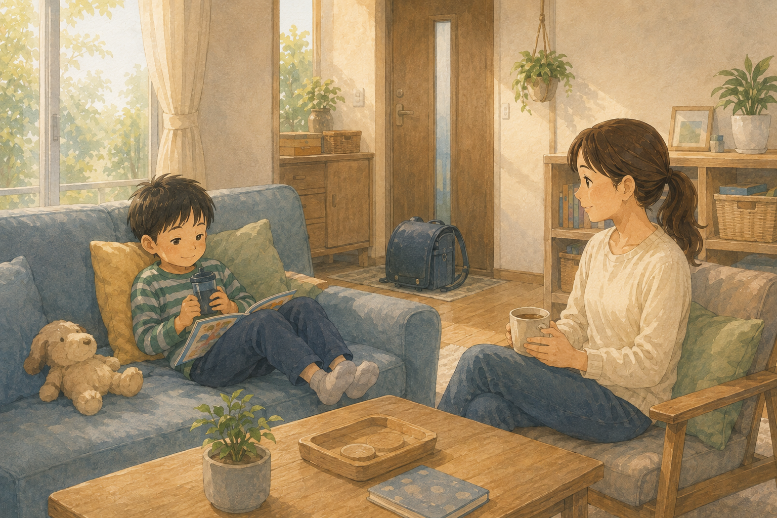子どもの参加方法について保護者と学校の先生が話し合う様子