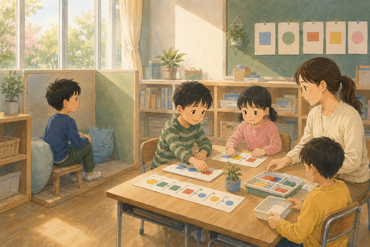 学校や家庭での参加方法について、親子が専門家へ質問する様子