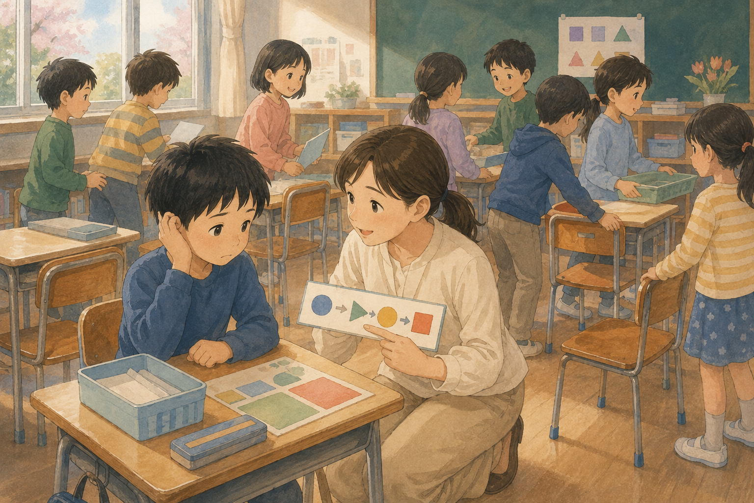 それぞれに合った方法で集団活動へ参加する子どもたち