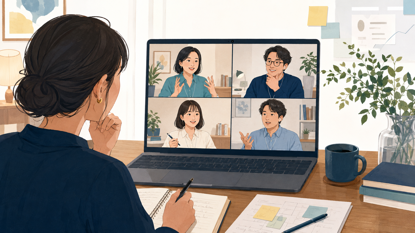 起立性調節障害の子どもへの関わりについてオンラインで話し合う先生たち