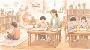 発達障害グレーゾーンの子が安心して過ごせる、あたたかい学びの居場所のイラスト