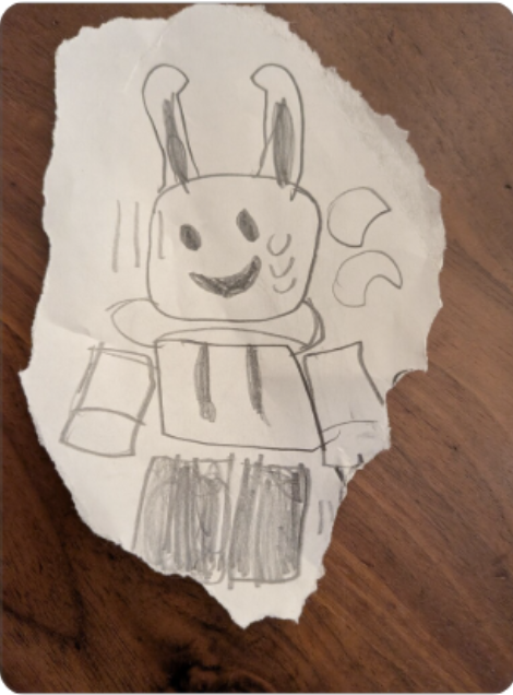 子どもが手描きしたロブロックスのキャラクター