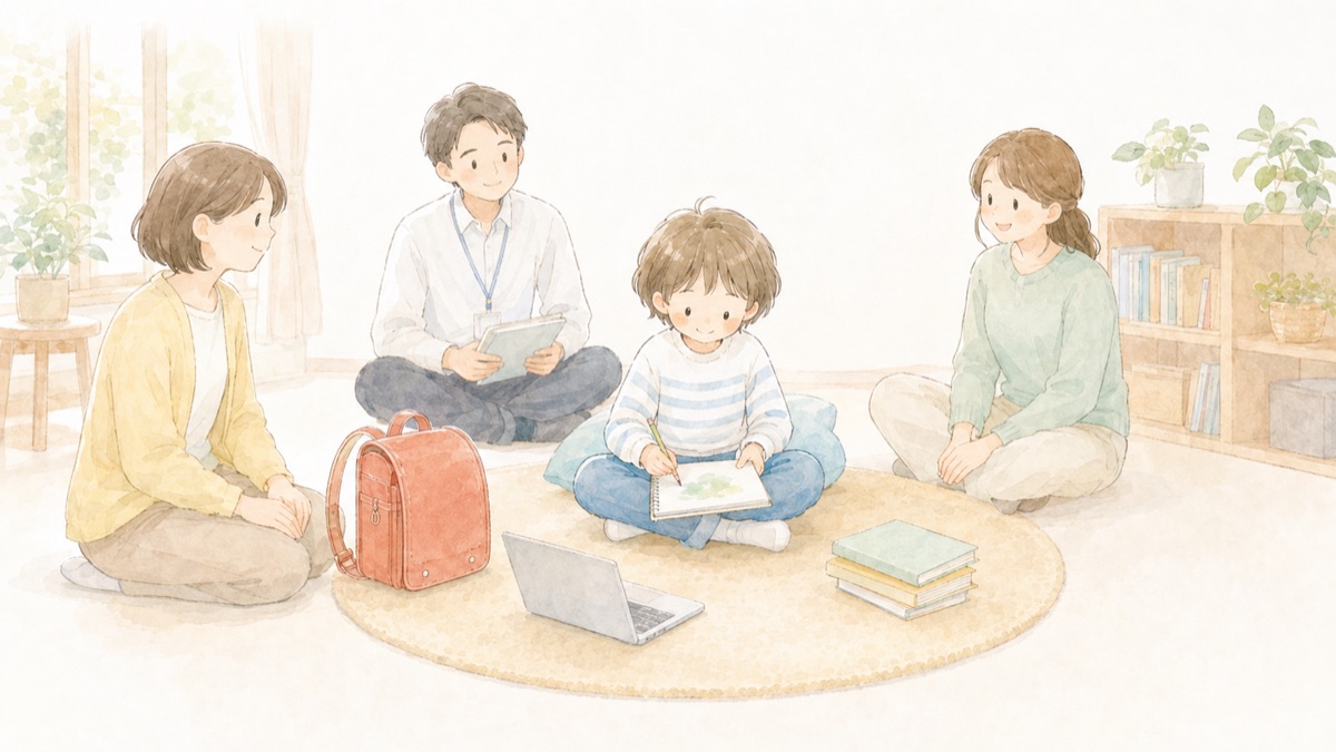 Wスクールを支える人たち｜家族と支援者が一緒に過ごす様子