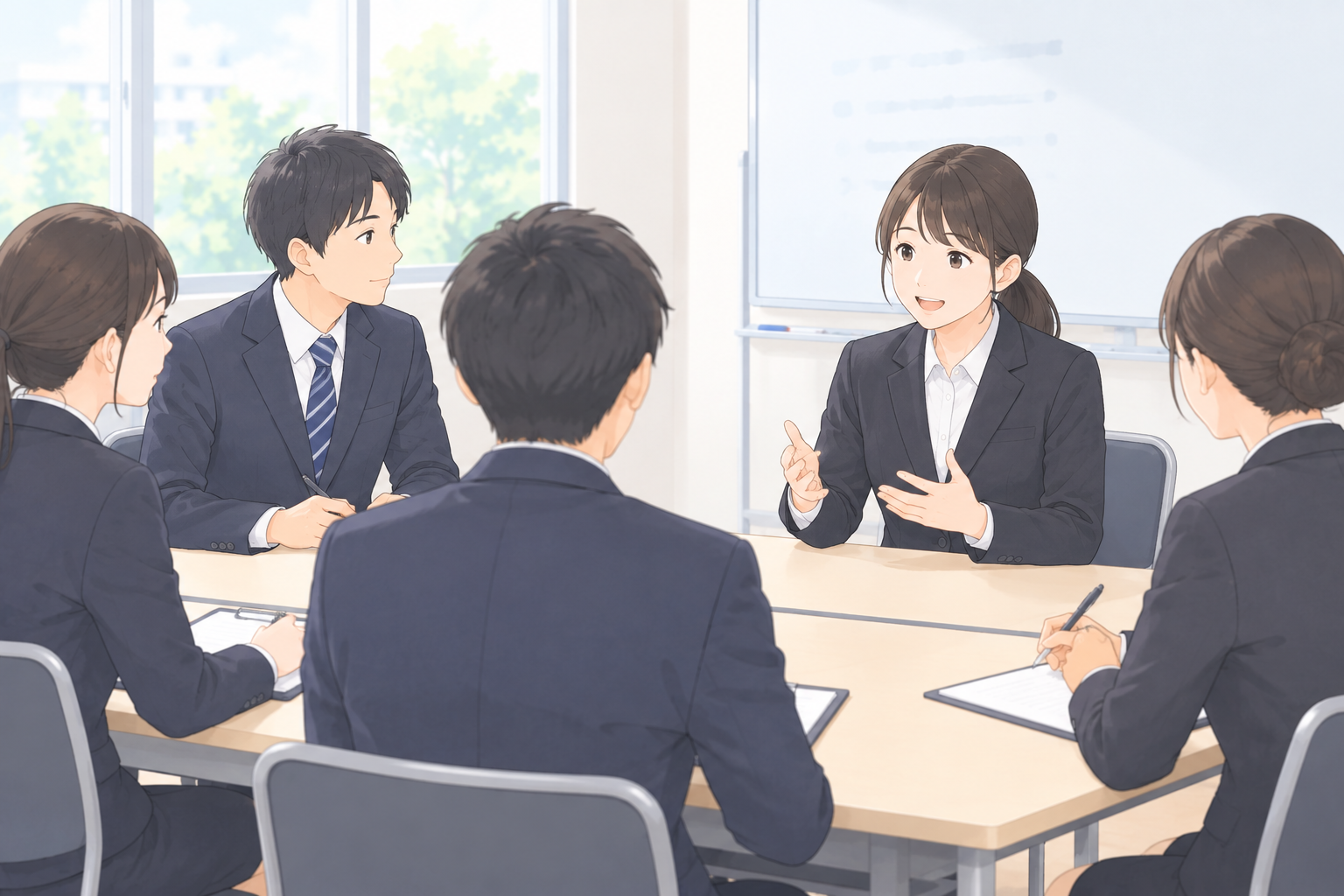 フリースクールの教室内観、学習スペース