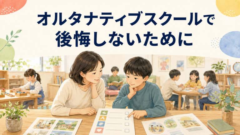オルタナティブスクールで後悔しないために｜入学前に確認したい6つのこと