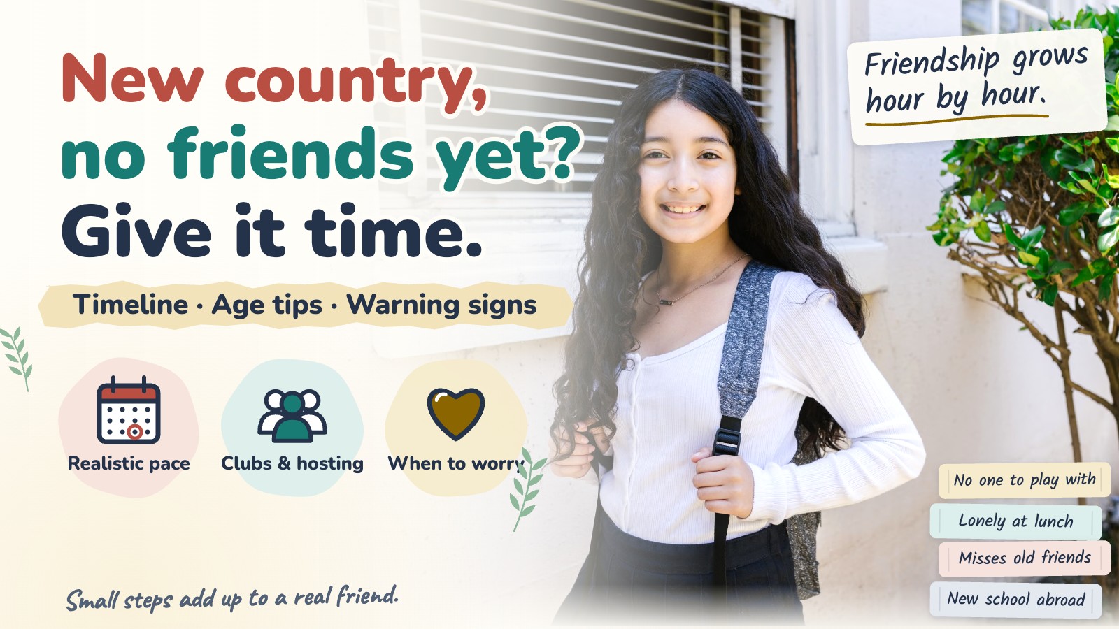 New country, no friends yet? Give it time.