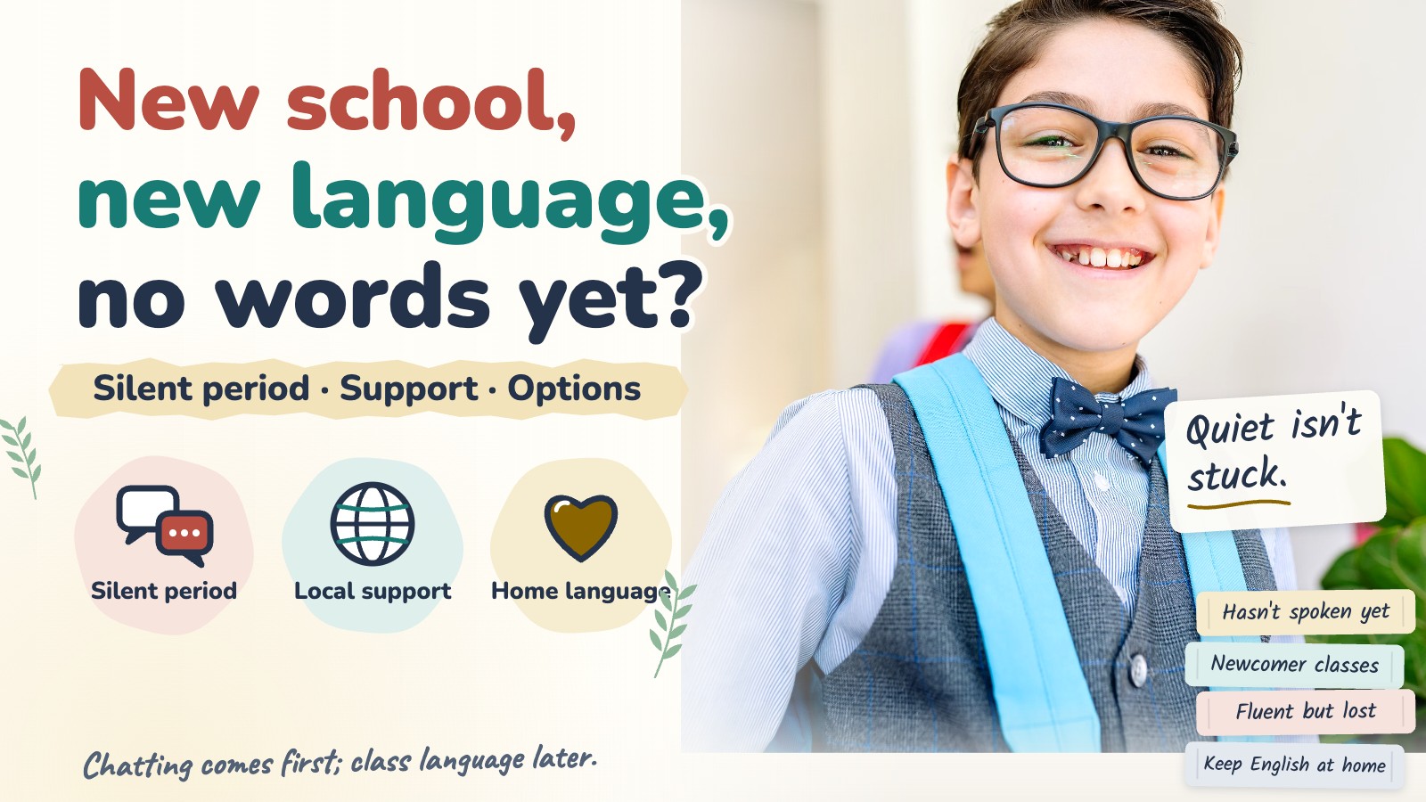 New school, new language, no words yet?