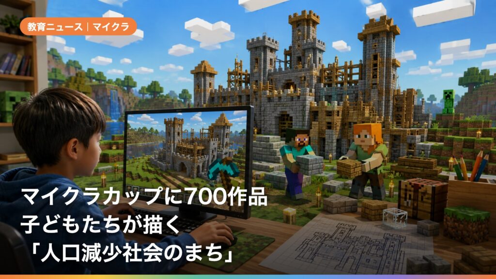 マイクラカップに700作品、子どもたちが描く「人口減少社会のまち」｜予選結果は9/18 19:00にYouTube発表