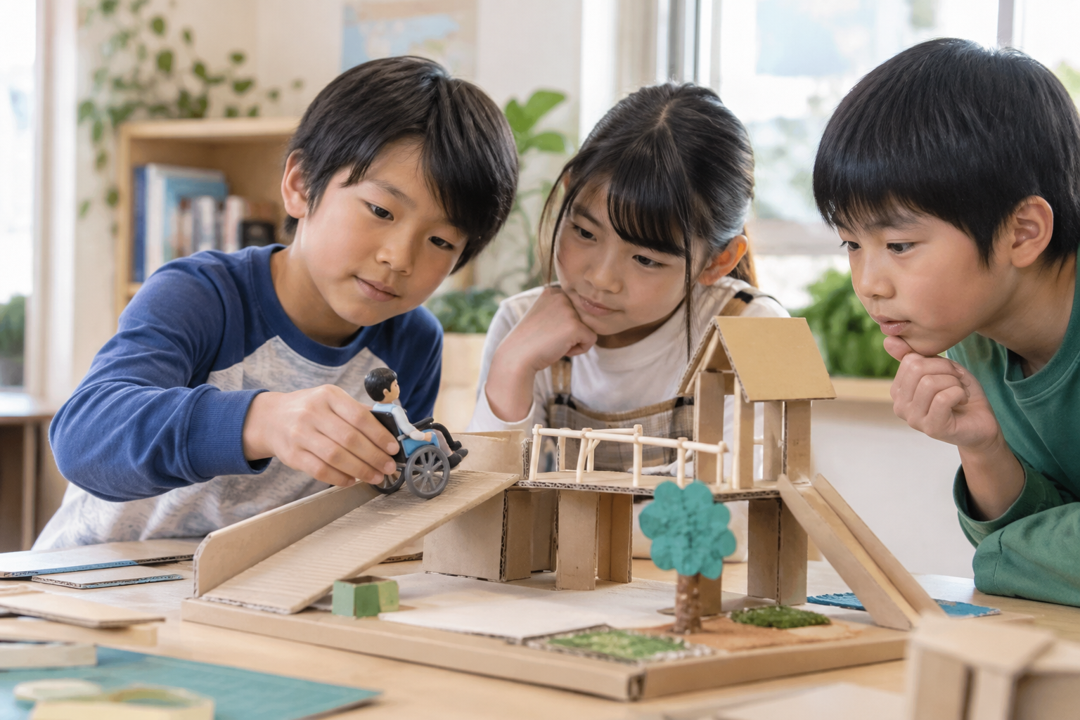 相手が使う場面を想像しながら、模型を試して改良する。(AI生成の写真イメージ)