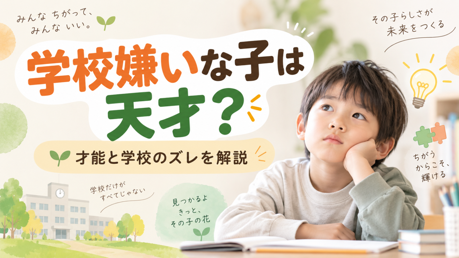 学校嫌いな子は天才?才能と学校のズレを解説するアイキャッチ画像