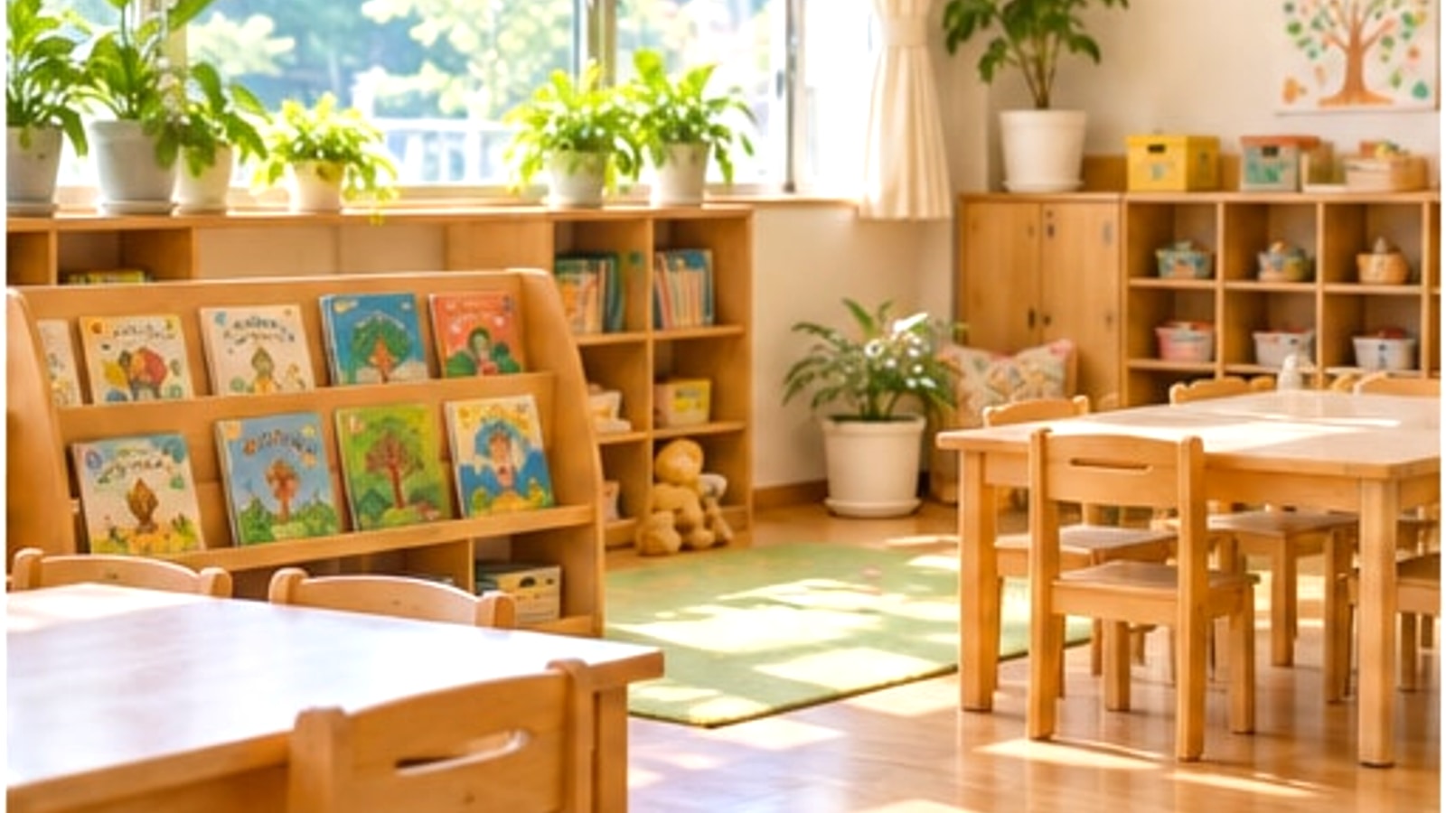 我孫子市をイメージした明るい幼児向け学習空間