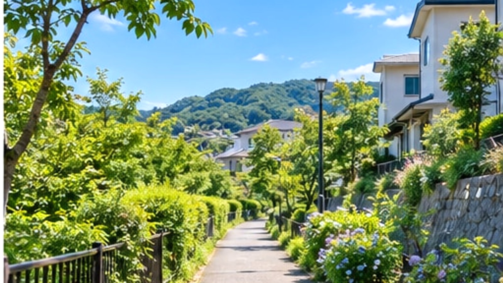 手賀沼周辺の散策路をイメージした明るい景色