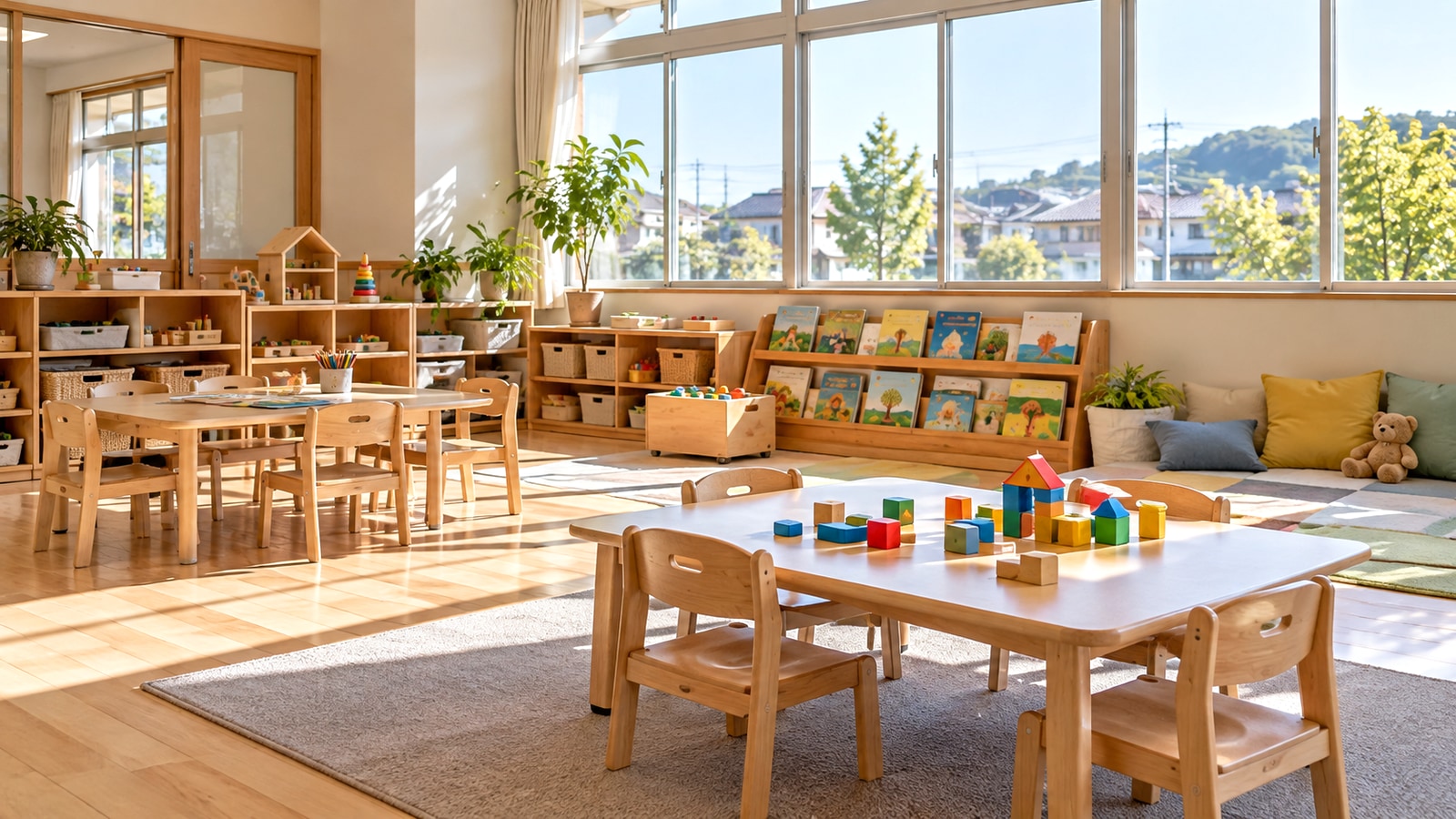 自然光の入る子ども向け学習室をイメージした写真