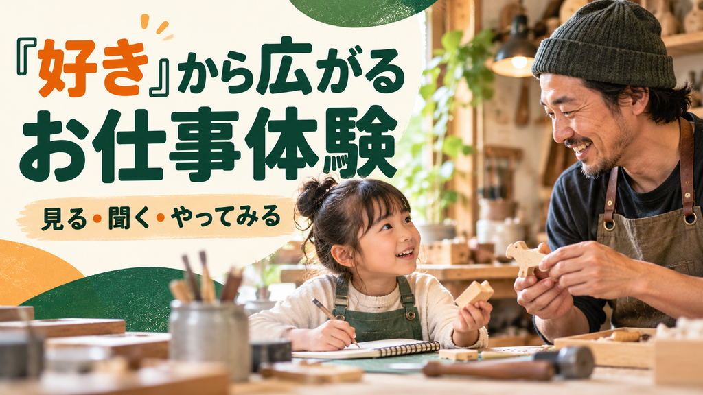 子どもが職人に質問しながらものづくりを体験する仕事との出会いのイメージ画像