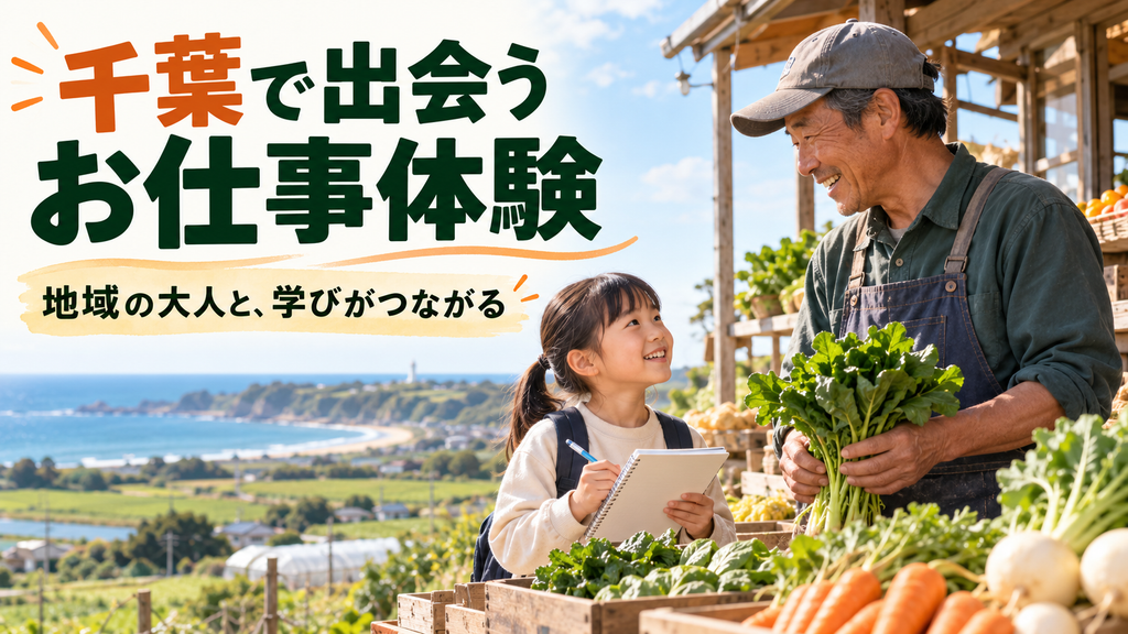 地域の農家に子どもが質問する千葉のお仕事体験を表すイメージ画像