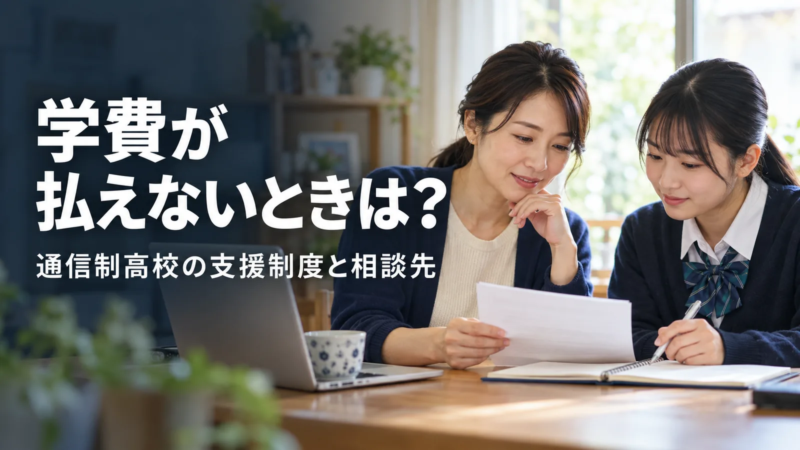 通信制高校の学費が払えないときの相談と支援制度を解説する記事サムネイル