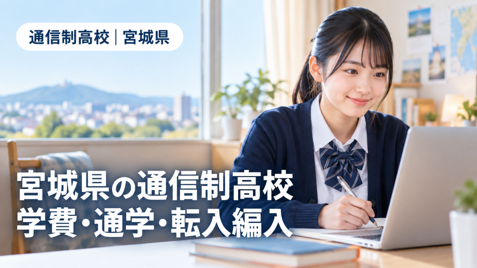 宮城県の通信制高校を検討する生徒の学習イメージ