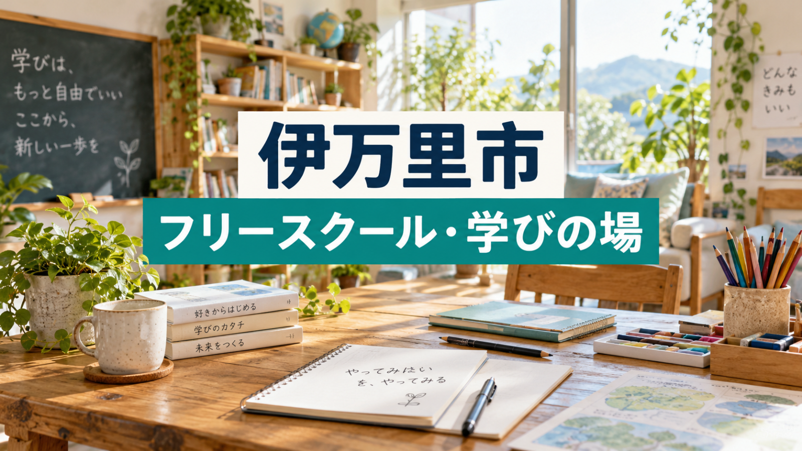 伊万里市から通えるフリースクール・学びの場を紹介する記事用サムネイル(実在の施設・人物ではありません)