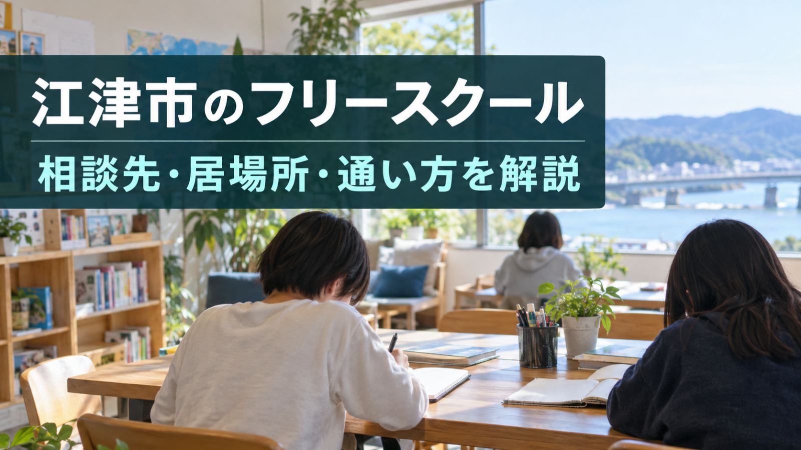 江津市のフリースクールを探すための相談先と通い方を示す文字入り記事用ビジュアル