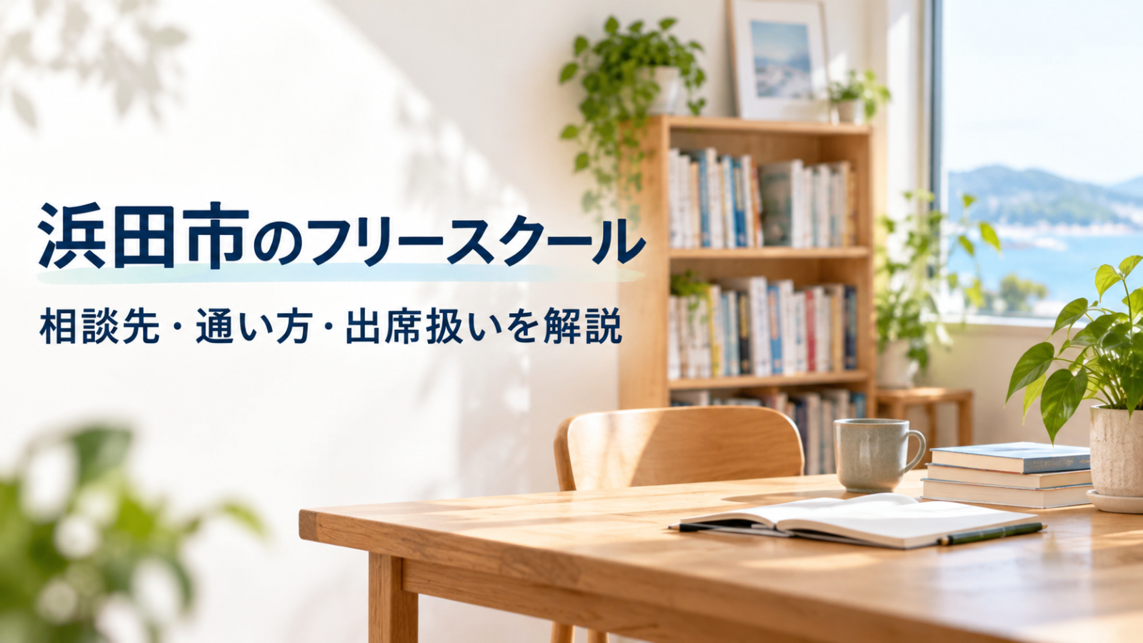 浜田市のフリースクールを探すための相談先と通い方を示す文字入り記事用ビジュアル