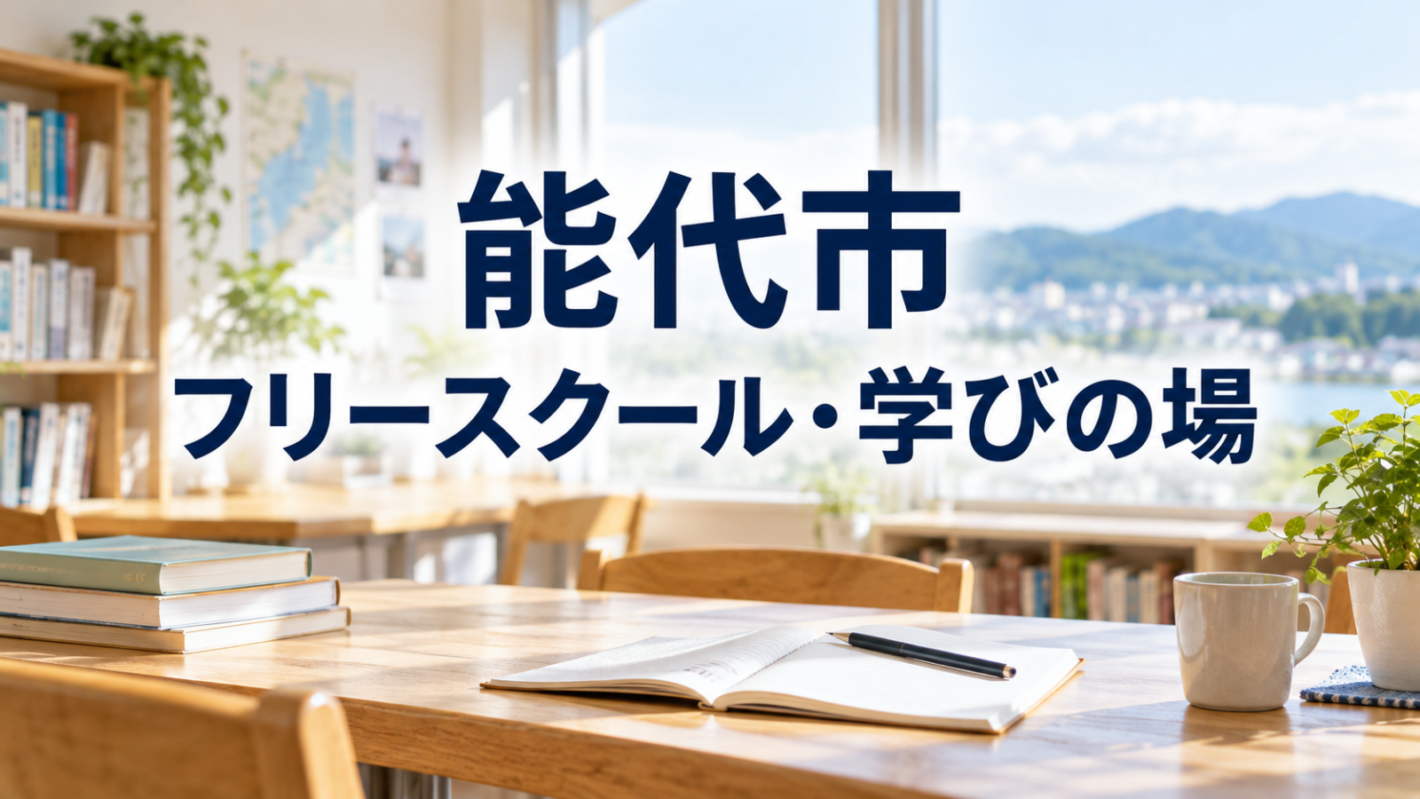 能代市から通えるフリースクール・学びの場を紹介する記事用サムネイル(実在の施設・人物ではありません)