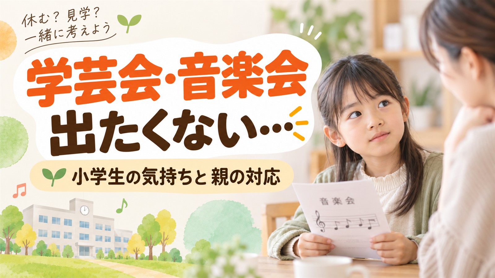 学芸会・音楽会に出たくない小学生の気持ちと親の対応