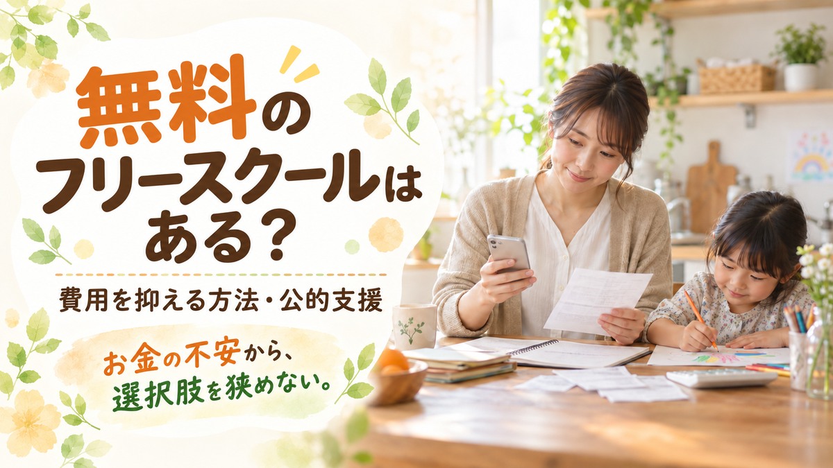 無料のフリースクールと費用を抑える方法を解説するアイキャッチ