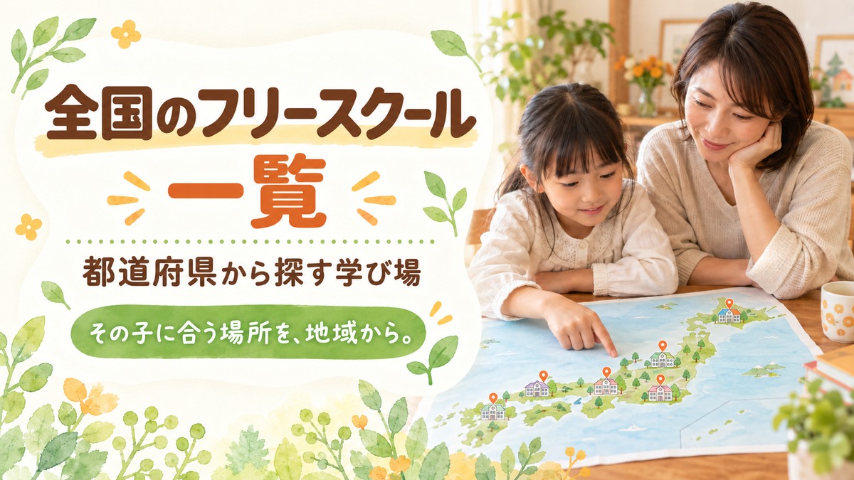 全国のフリースクール一覧を地域から探す記事のアイキャッチ