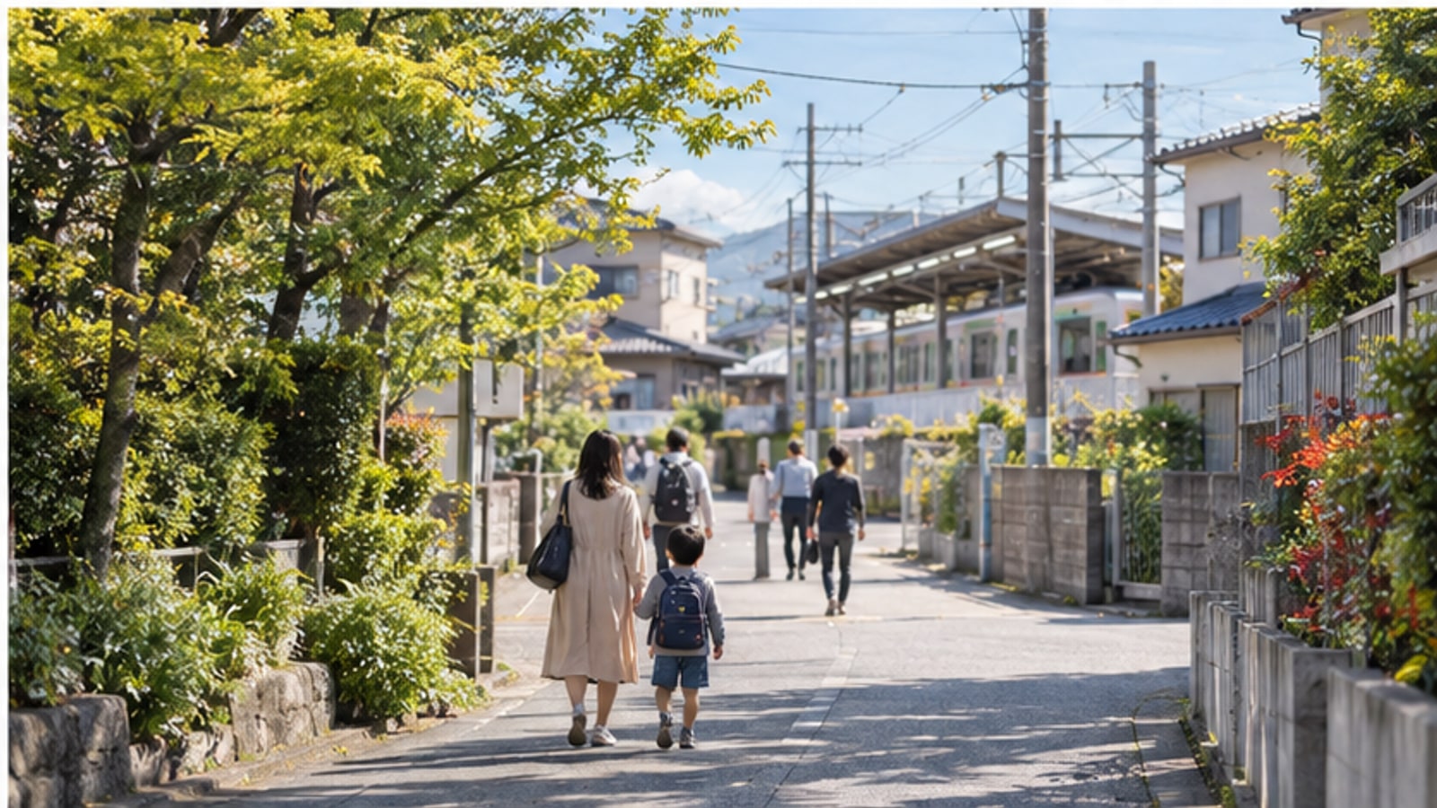 藤井寺市の駅近くの穏やかな通学路