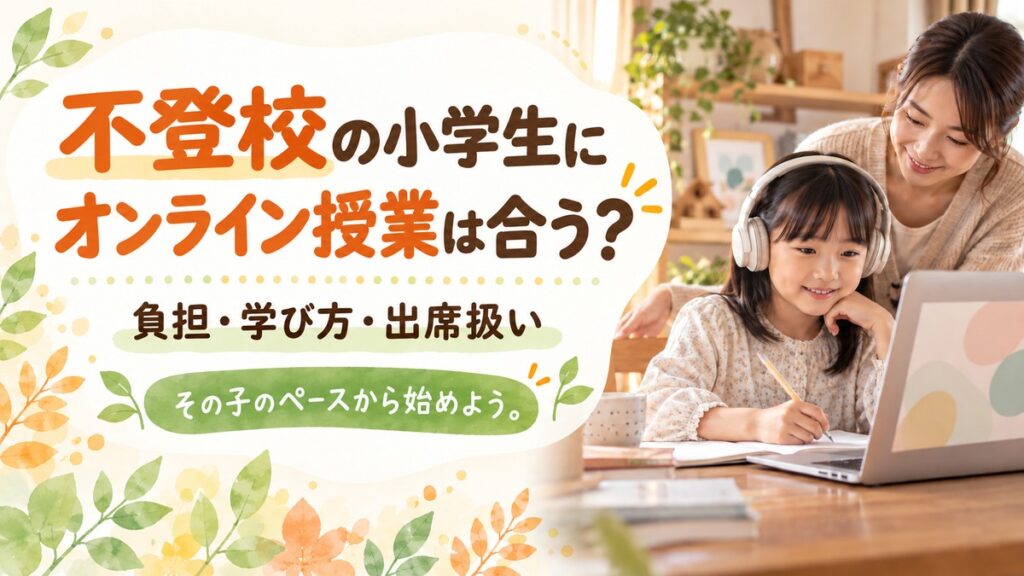 不登校の小学生に合うオンライン授業を考えるアイキャッチ
