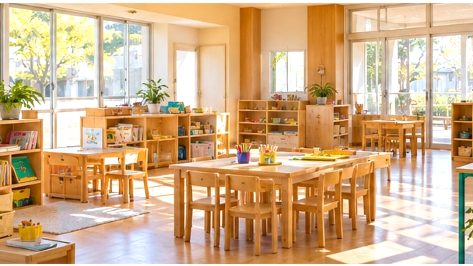 自然光の入る幼児向け学習室のイメージ