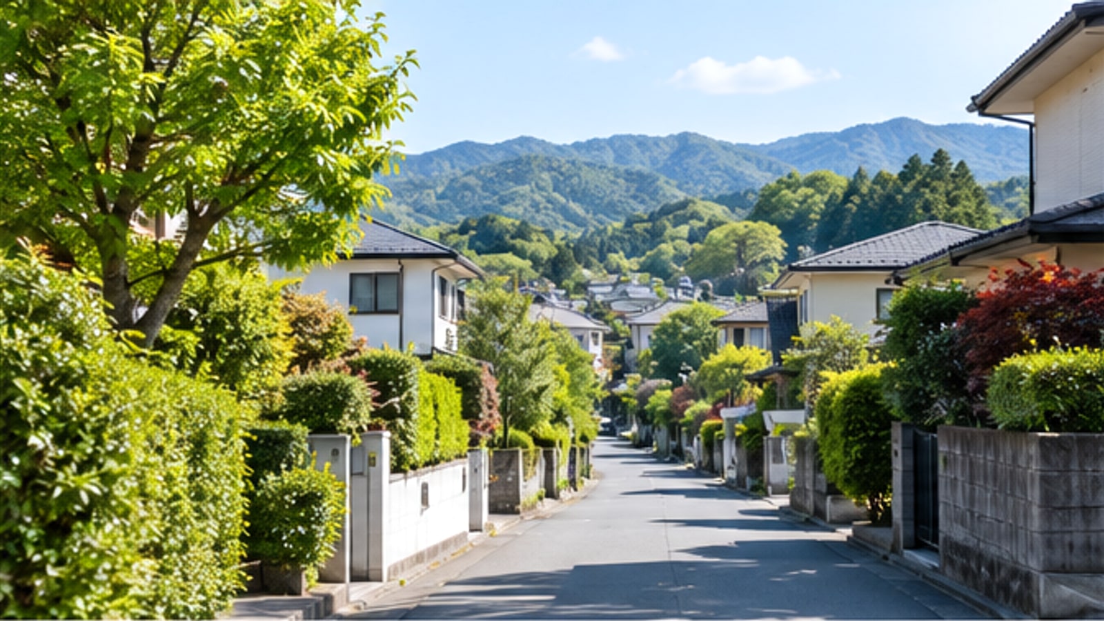 東大和市の住宅地と緑のある通学環境をイメージした写真