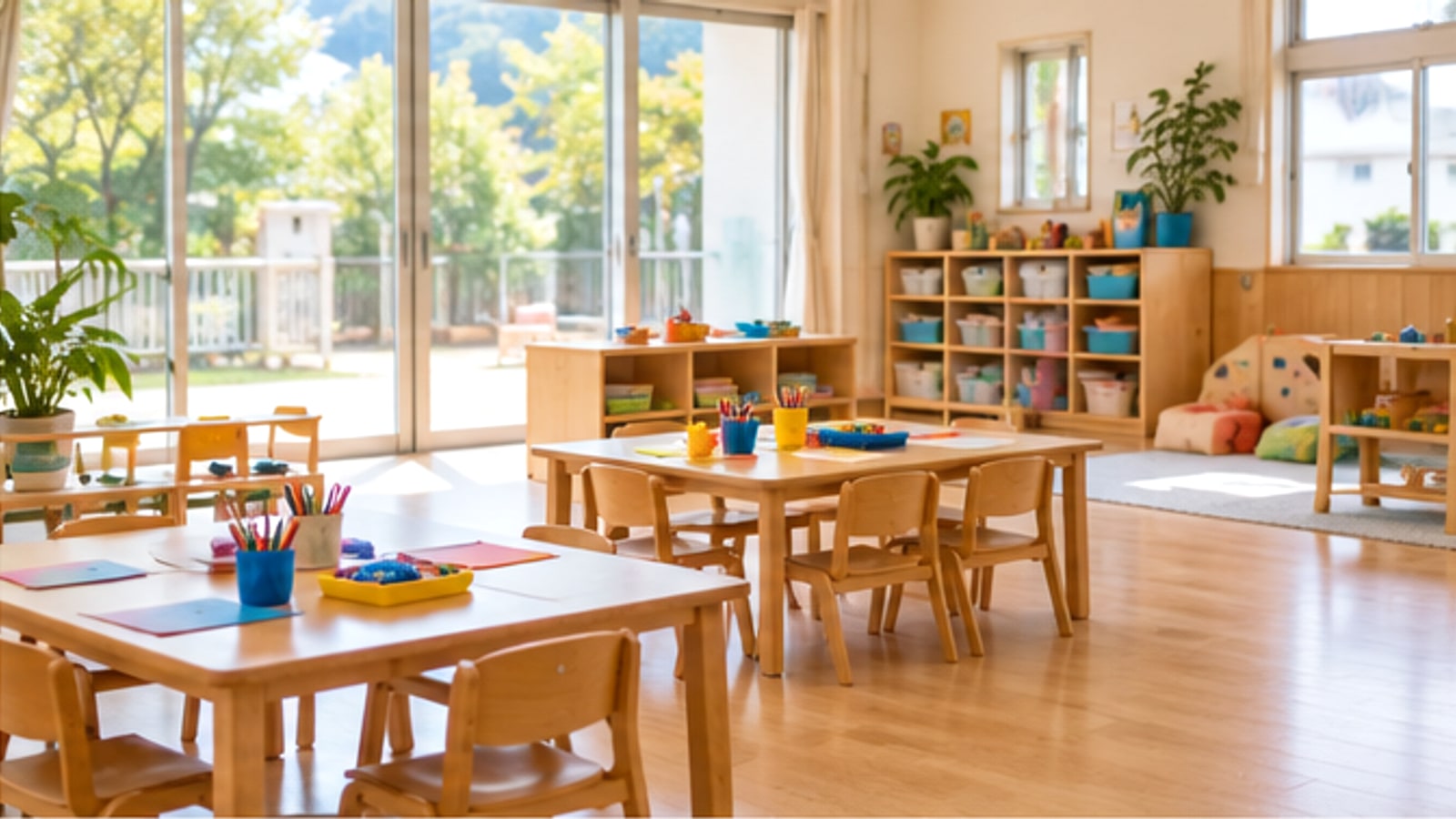 幼児の学びをイメージした明るい教室の写真