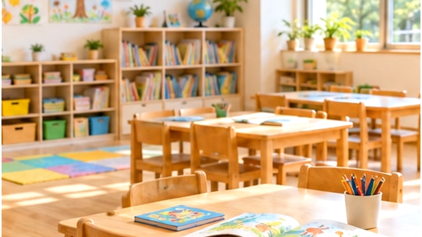 日野市をイメージした明るい幼児向け学習空間