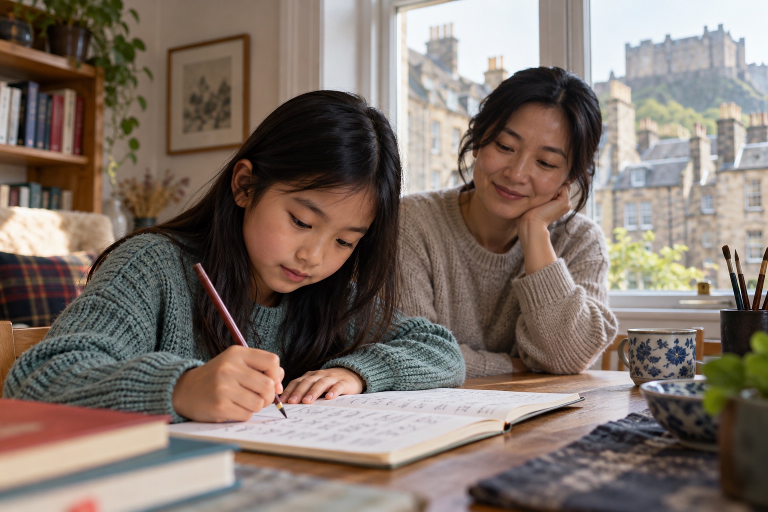 日本語のノートで読み書きを練習する子どものイメージ