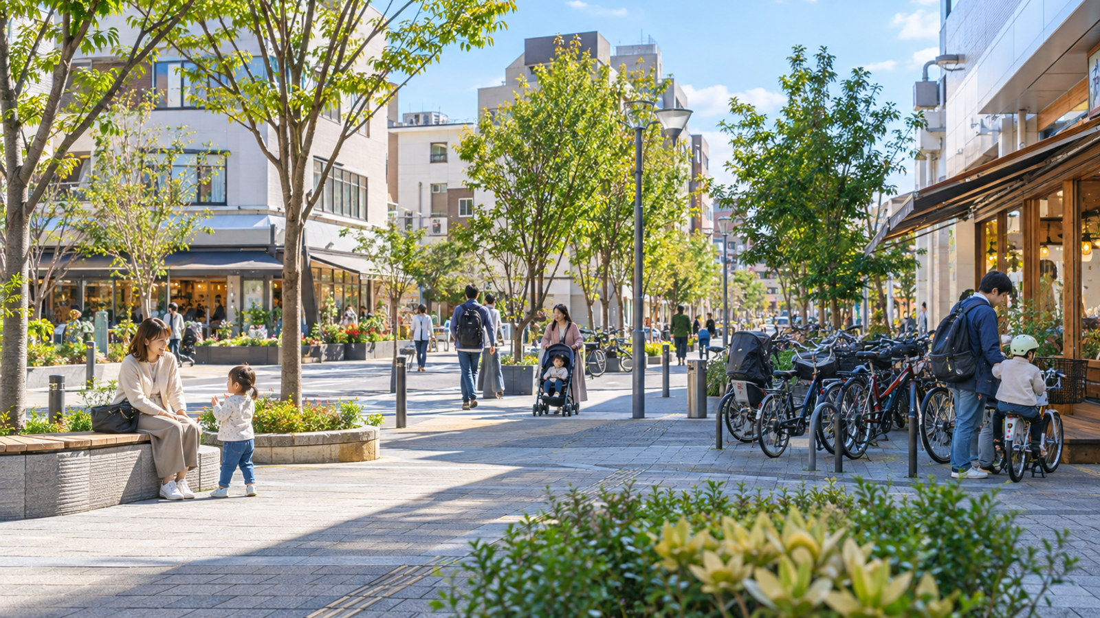 茨木市中心部の街並みをイメージした風景