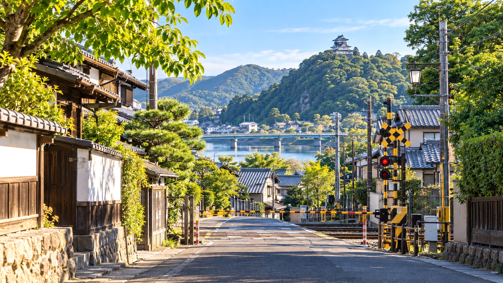 緑のある犬山市の住宅街と通学路のイメージ