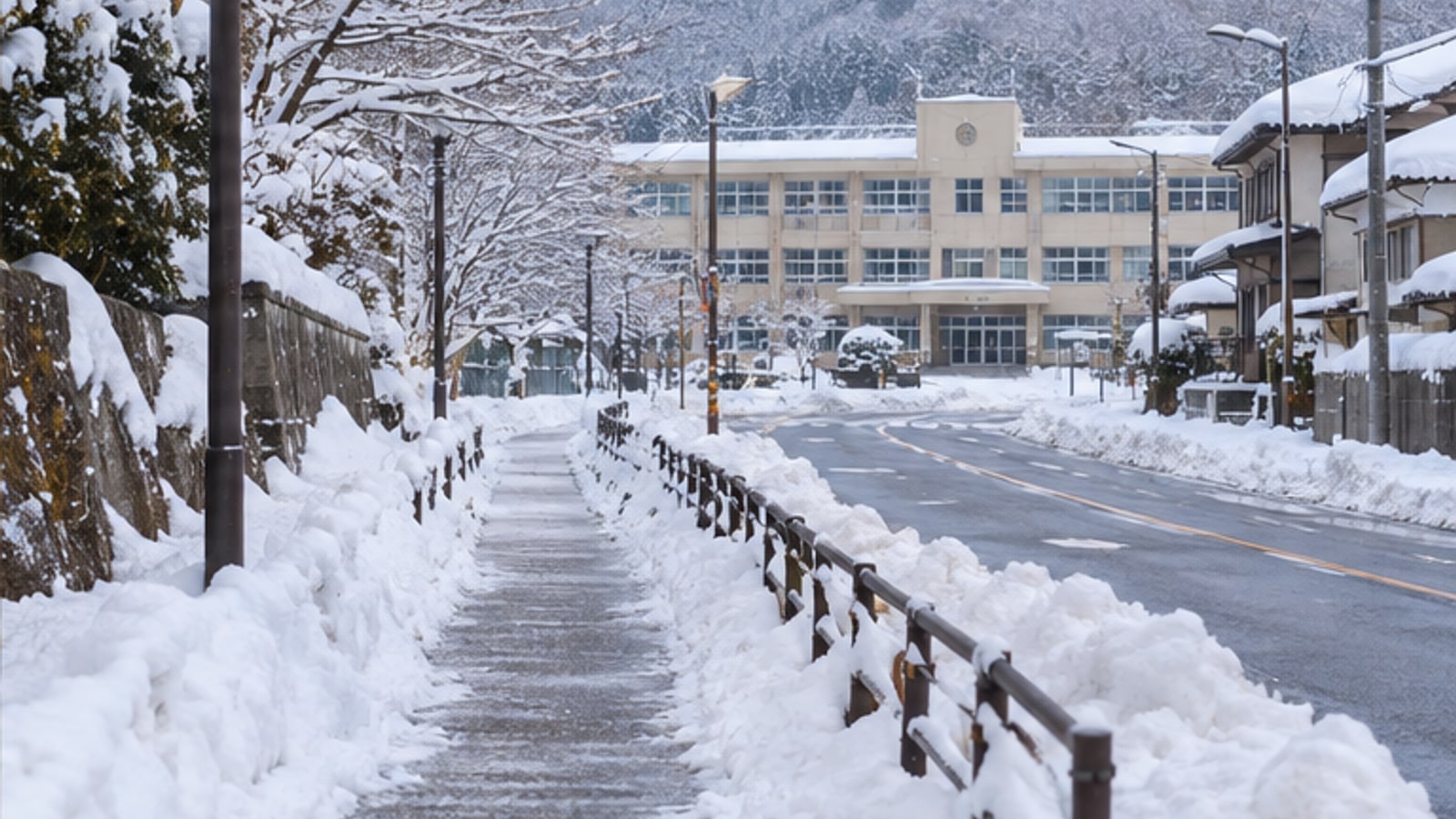 上越市を思わせる静かな河川敷と山並み