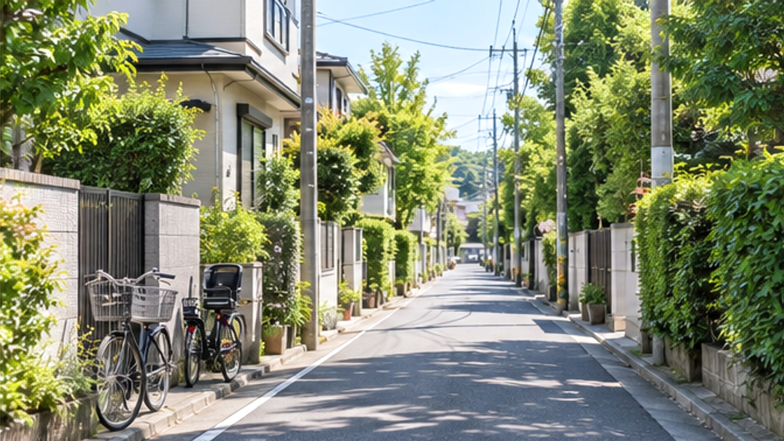 小金井市の住宅地と緑のある通学環境をイメージした写真
