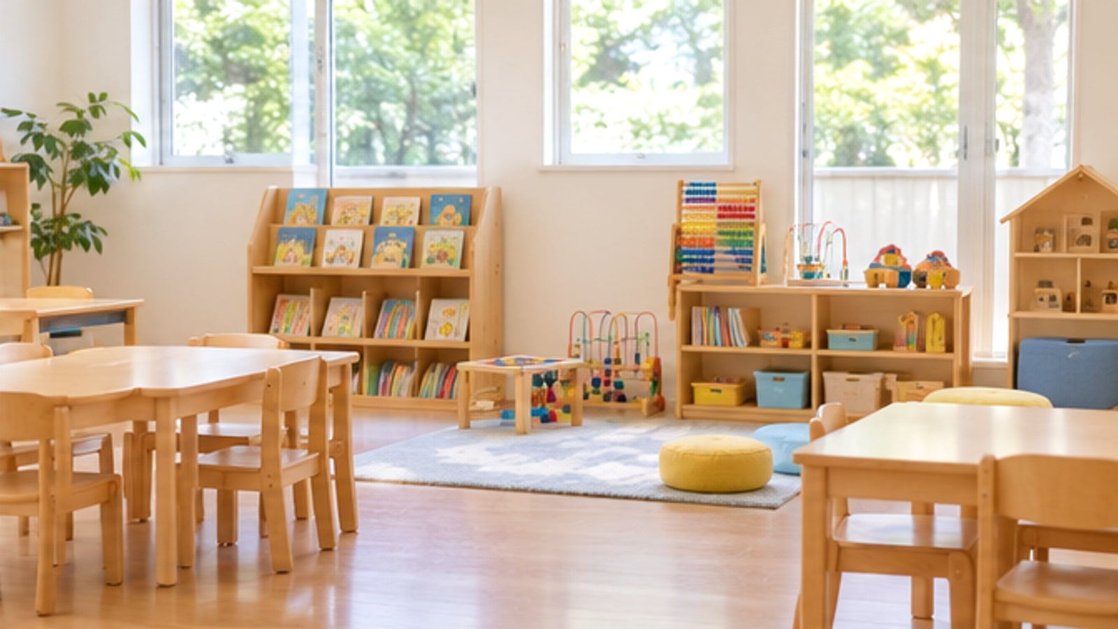 幼児の学びをイメージした明るい教室の写真