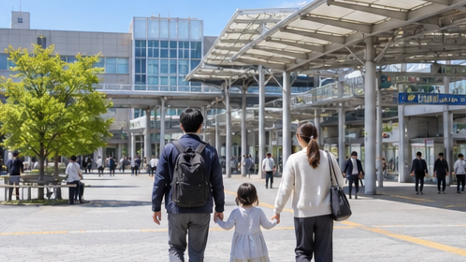熊谷駅から市街地へ続く明るい通学路のイメージ