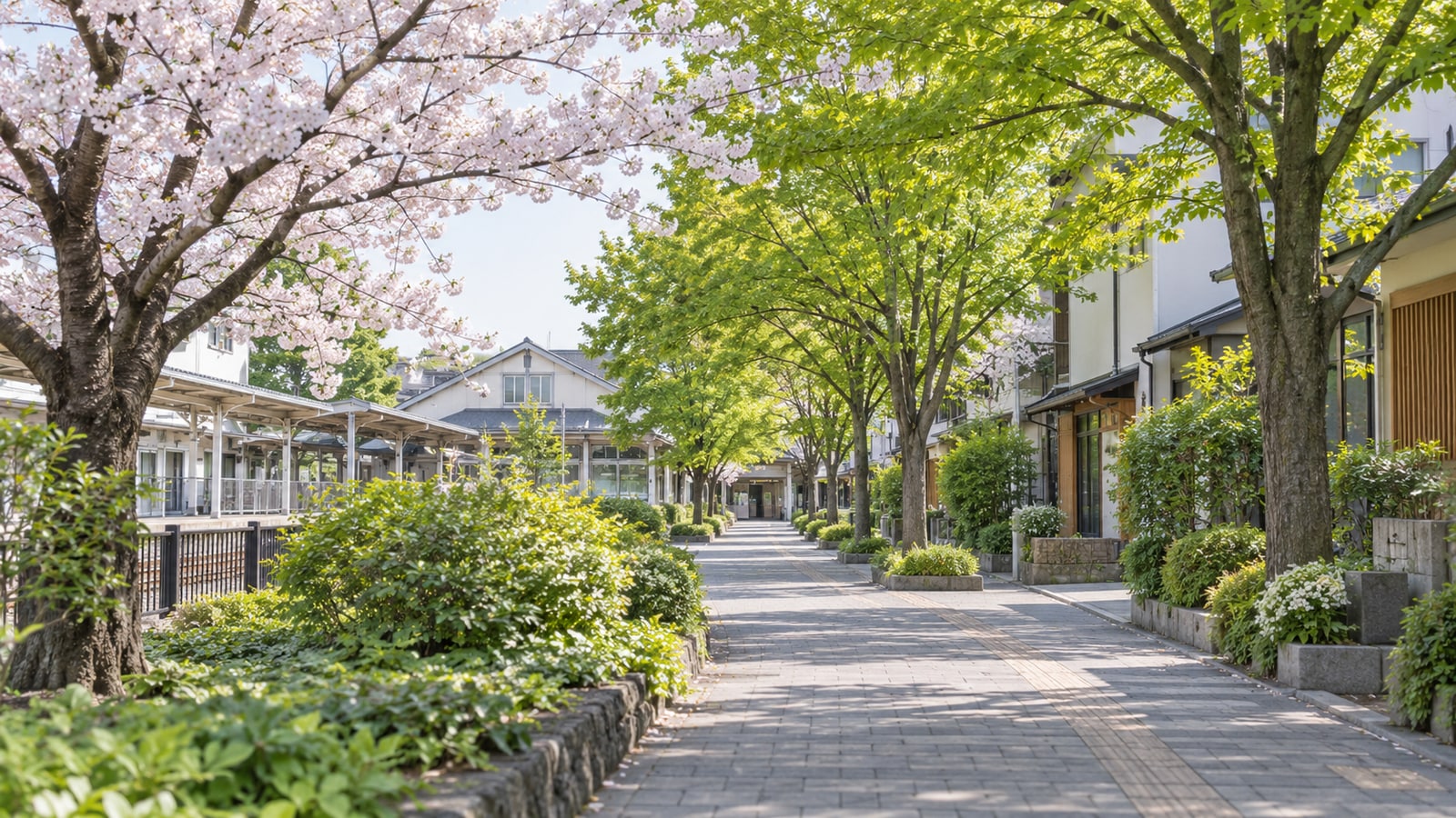 国立市の緑豊かな通園路のイメージ