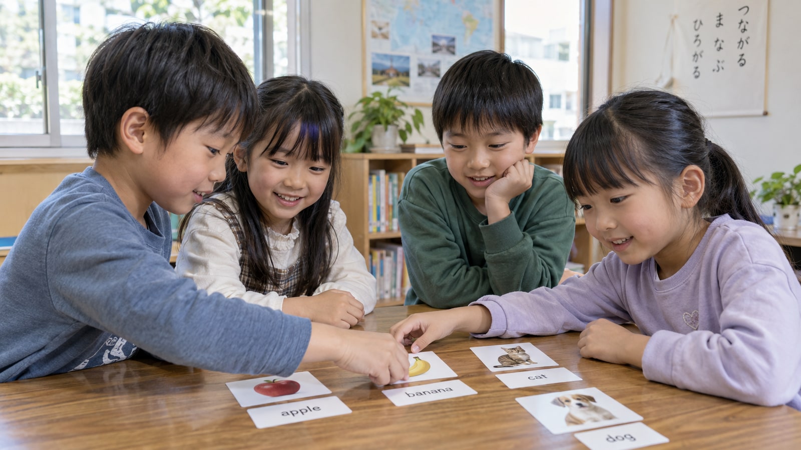 幼児の保護者と先生が園の時間割を相談する場面