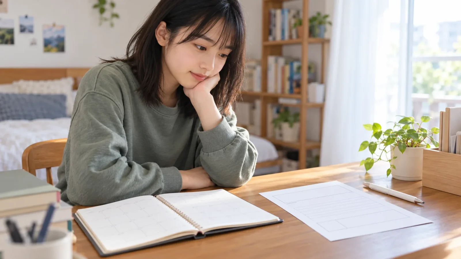 休学後の相談や提出期限を書き込んだ予定表