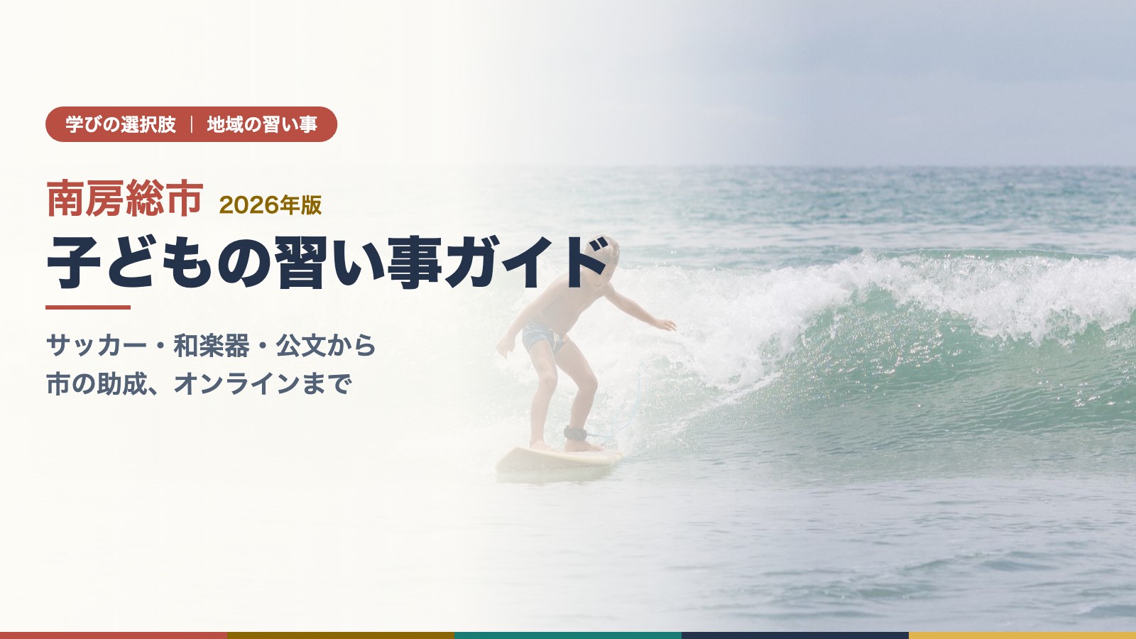 波に乗ってサーフィンを楽しむ男の子