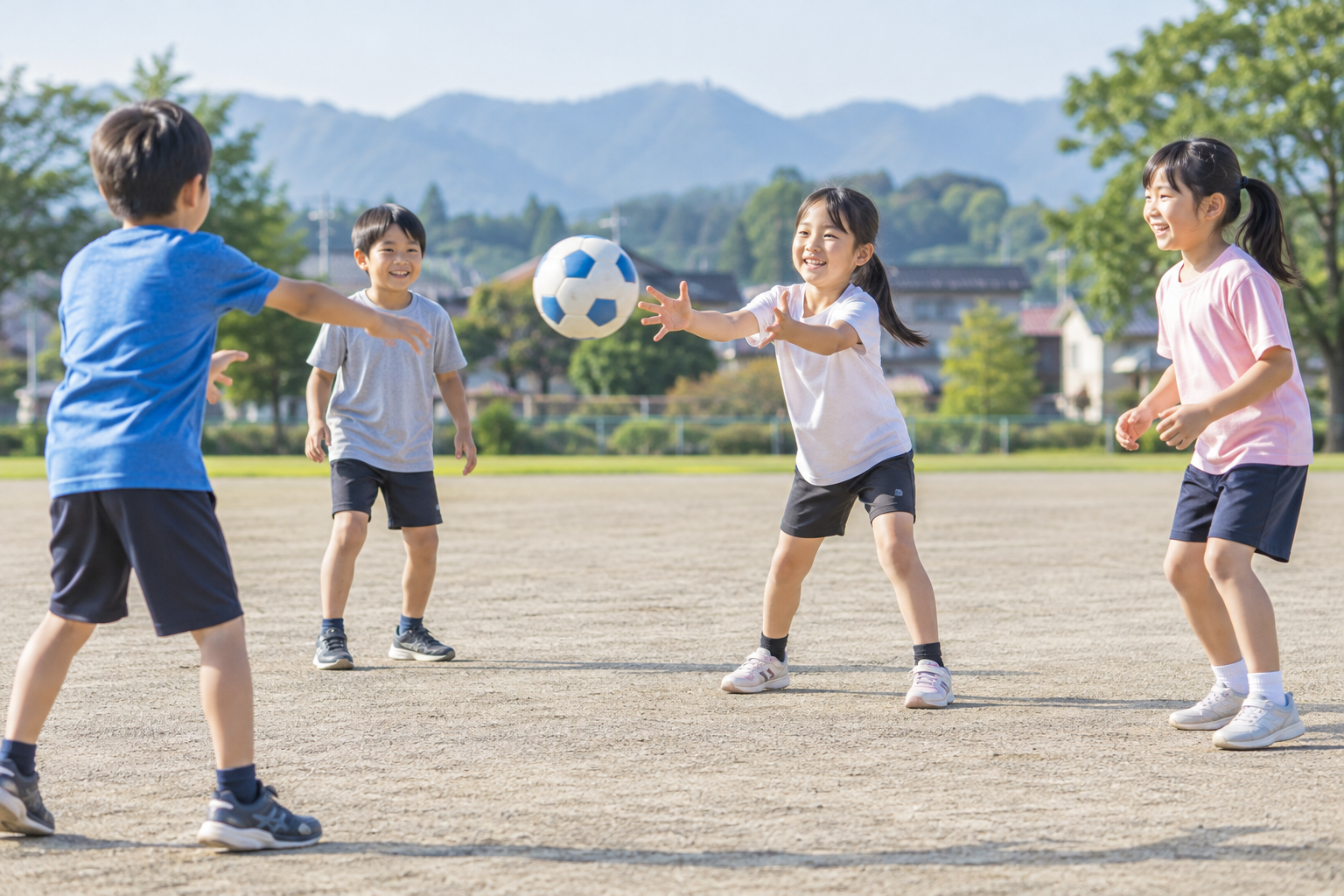 子どものスポーツ活動をイメージした生成画像。都城市内の実在団体・施設・参加者の写真ではありません