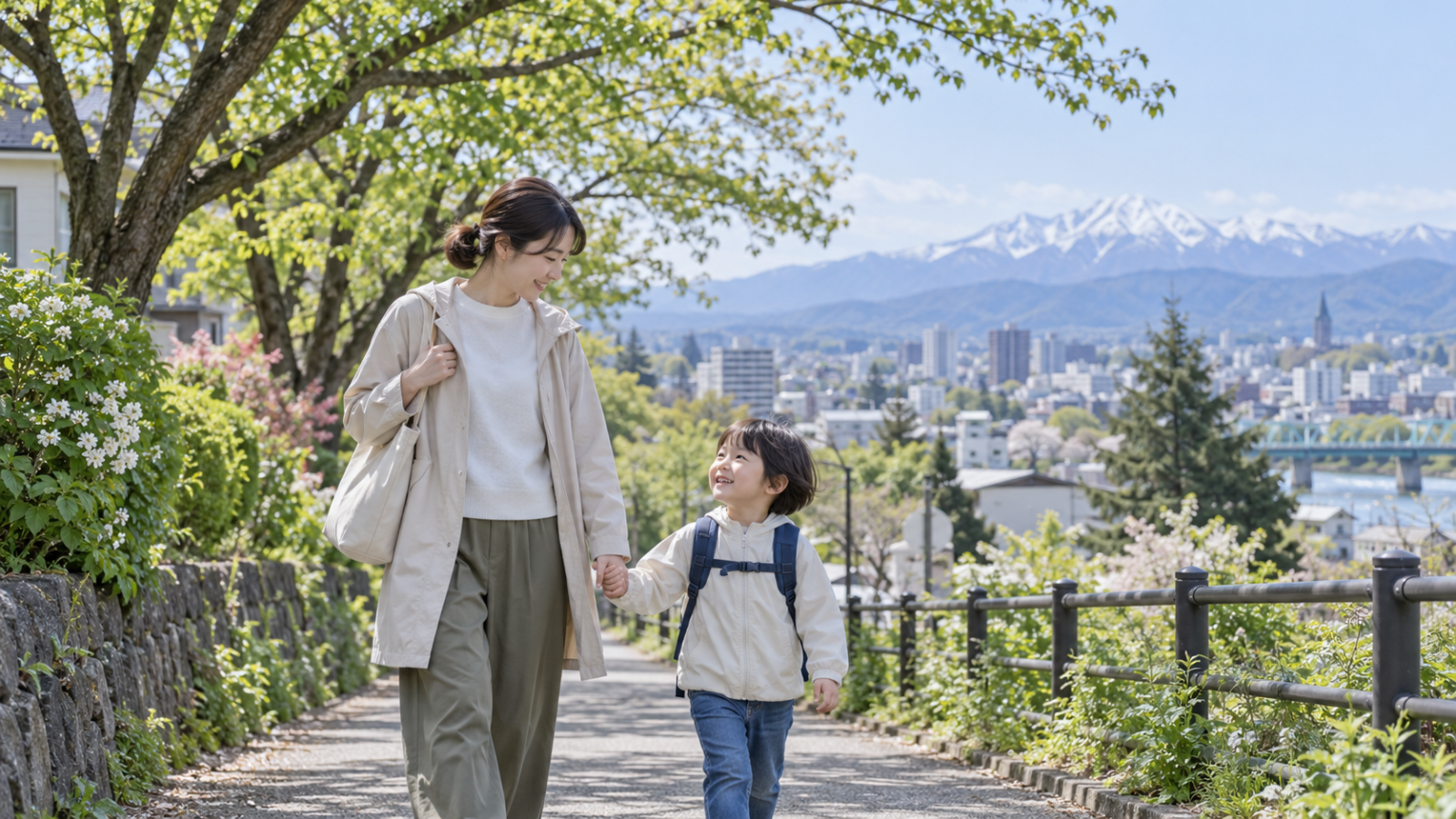 親子で通園する日常のイメージ