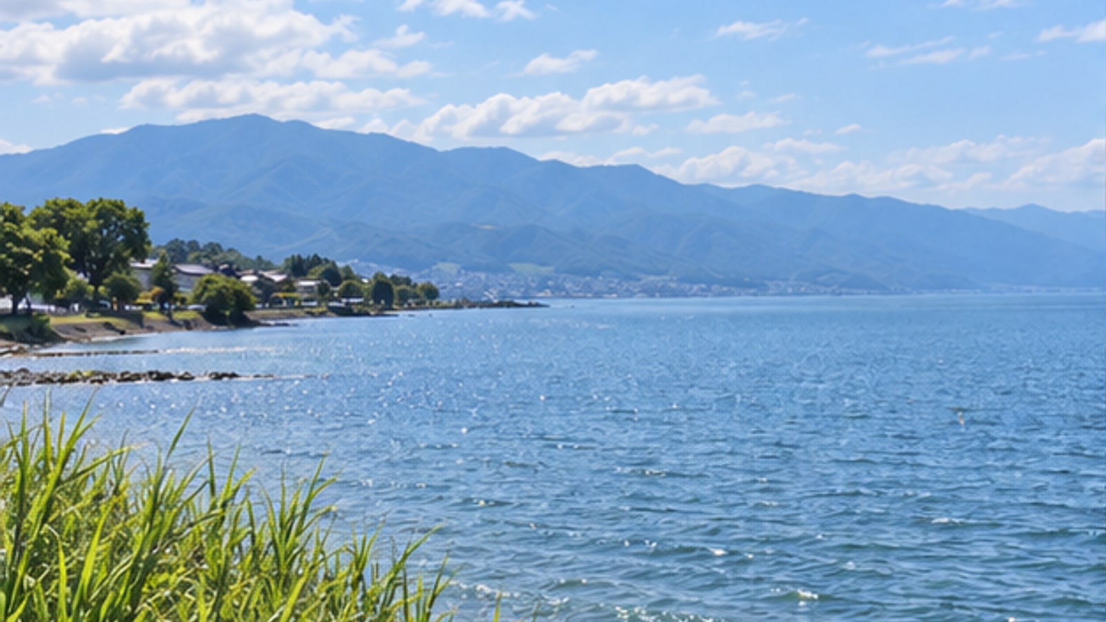 長浜市をイメージした琵琶湖岸の風景