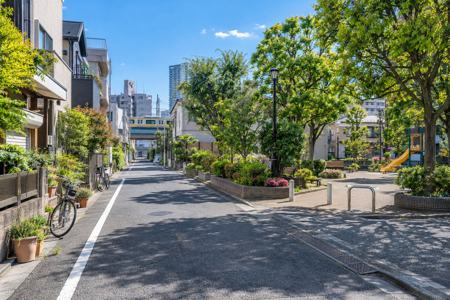 中野区の住宅街をイメージした風景